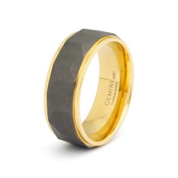 8 mm Titanring mit Gold- und Schwarz-Finish - Timor Gold Black